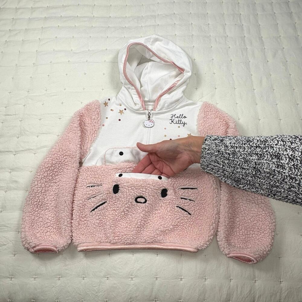 Hello Kitty Sherpa Hoodie Girls 5 - Picture 4 of 8